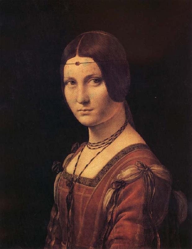 LEONARDO da Vinci Portrait de femme,dit a tort La belle ferronniere Sweden oil painting art
